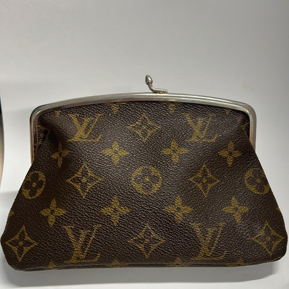 Louis Vuitton French Company Monogram French Twist Purse Kisslock Pouch Clutch - Picture 2 of 8
